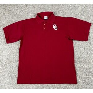Vintage Oklahoma‎ Sooners Polo Shirt Mens Large Red Short Sleeve NCAA 90s TSI